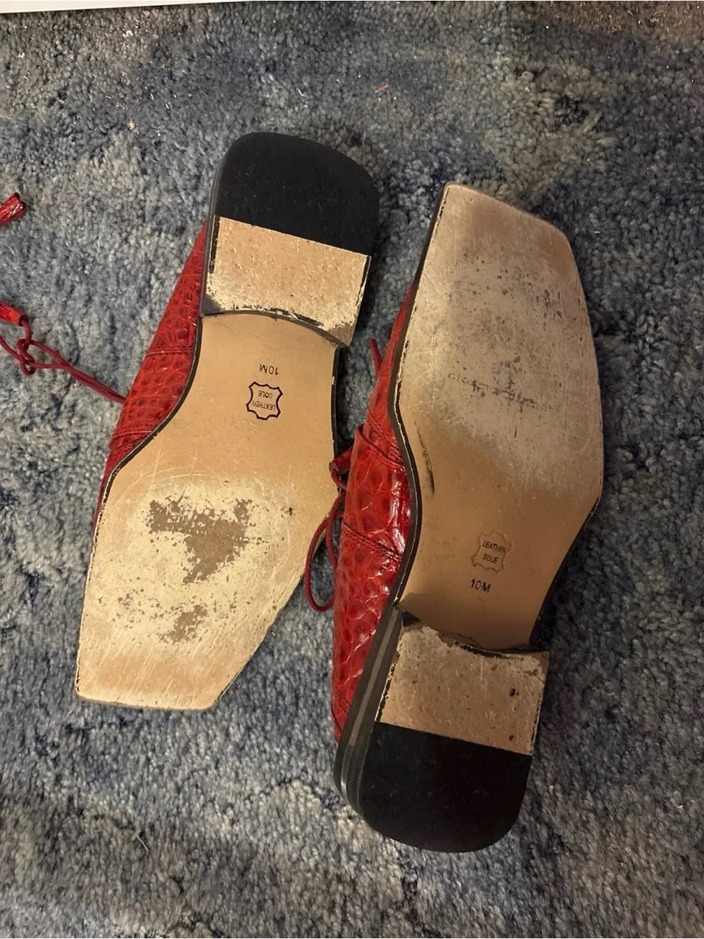 Giorgio Brutini Red Textured Lace-Up Oxfords
